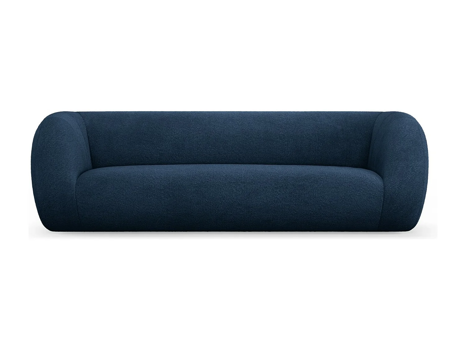 Cosmopolitan Design - Sofá "Essen" 3 lugares em tecido bouclé azul escuro - 230x95x86cm