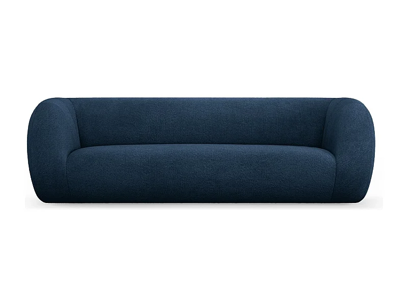 Cosmopolitan Design - Sofá "Essen" 3 lugares em tecido bouclé azul escuro - 230x95x86cm