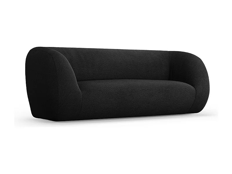 Cosmopolitan Design - Sofa, "Essen" 2 miejsca boucle, czarny - 210x95x86cm