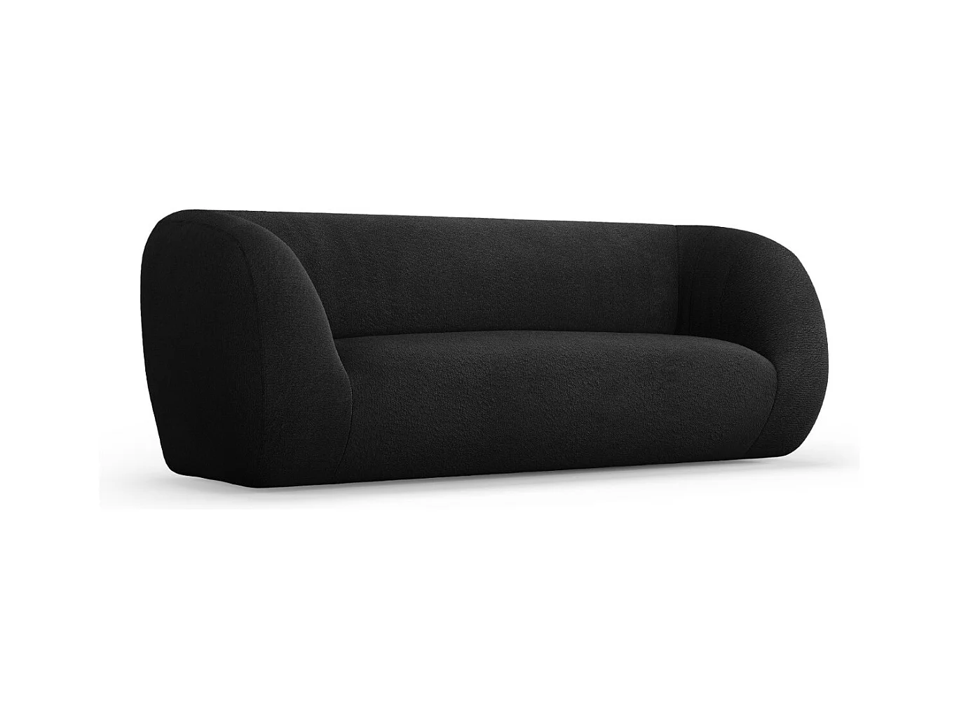 Cosmopolitan Design - Canapé "Essen" 2 places en bouclé noir - 210x95x86cm