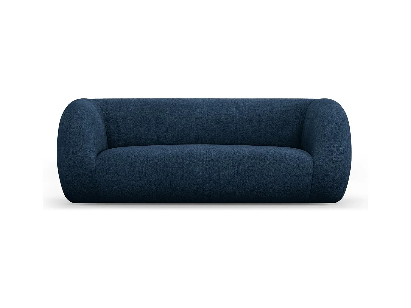 Cosmopolitan Design - Canapé "Essen" 2 places en bouclé bleu foncé - 210x95x86cm