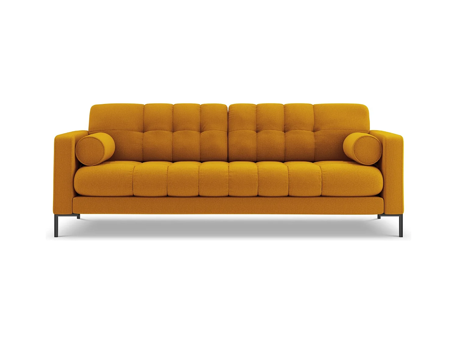 Cosmopolitan Design - Bank "Bali" 4 zitplaatsen, Structurele stof, GEEL - 217x92x75cm