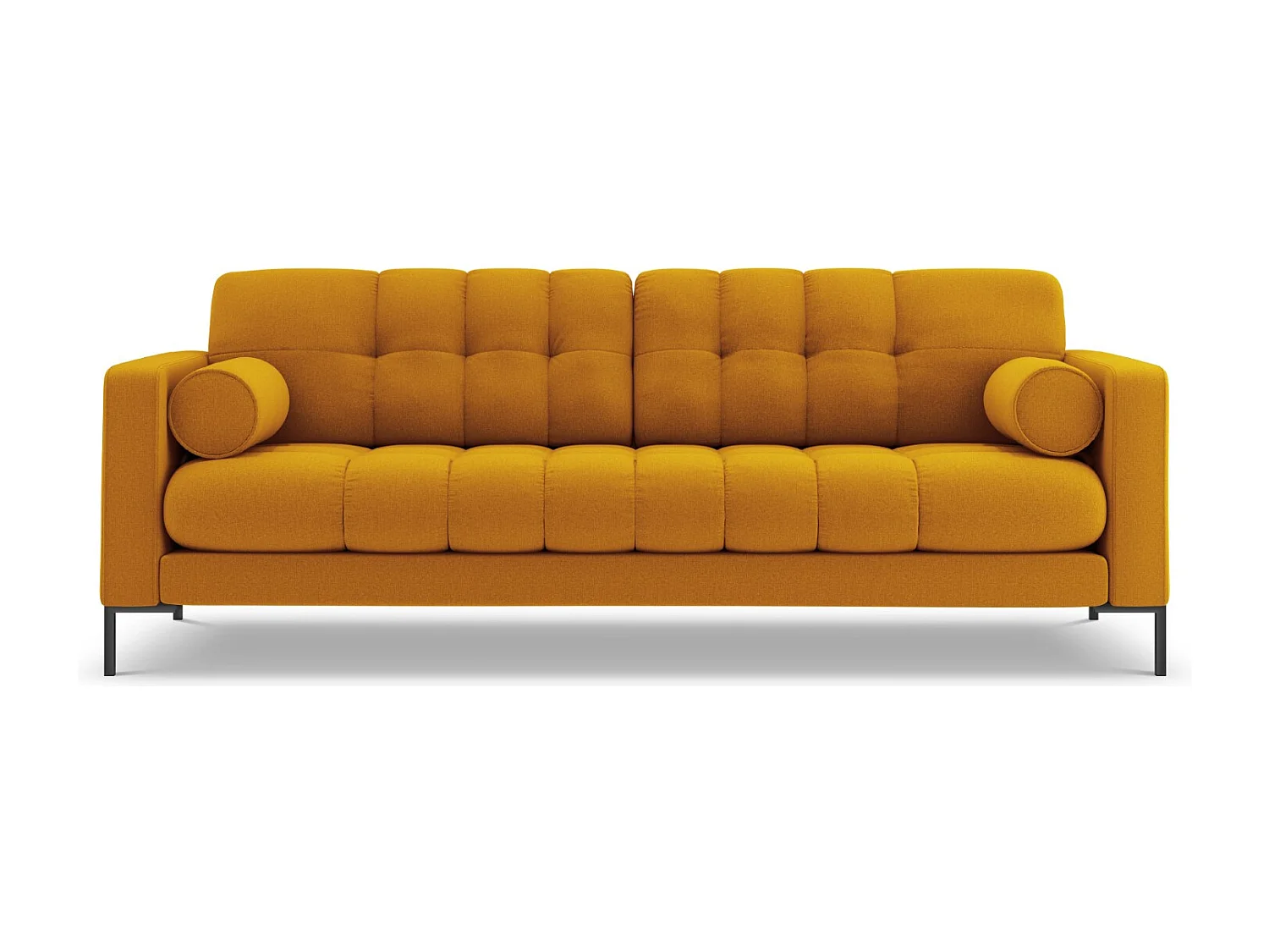 Cosmopolitan Design - Sofá "Bali" 4 lugares em tecido estrutural amarelo - 217x92x75cm