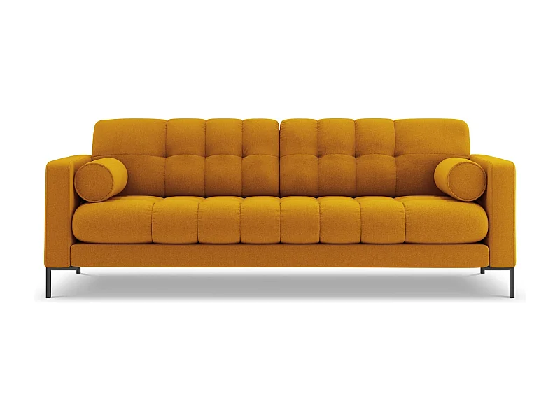 Cosmopolitan Design - Sofá "Bali" 4 lugares em tecido estrutural amarelo - 217x92x75cm