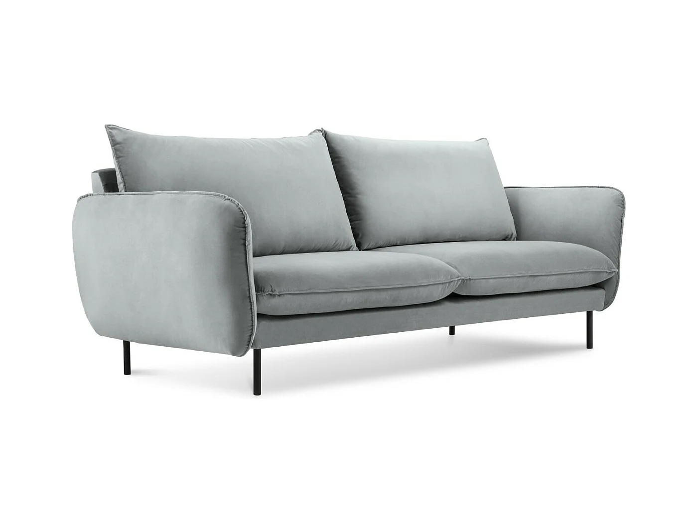 Cosmopolitan Design - Sofá "Vienna" 2 lugares em veludo cinza claro - 160x92x95cm