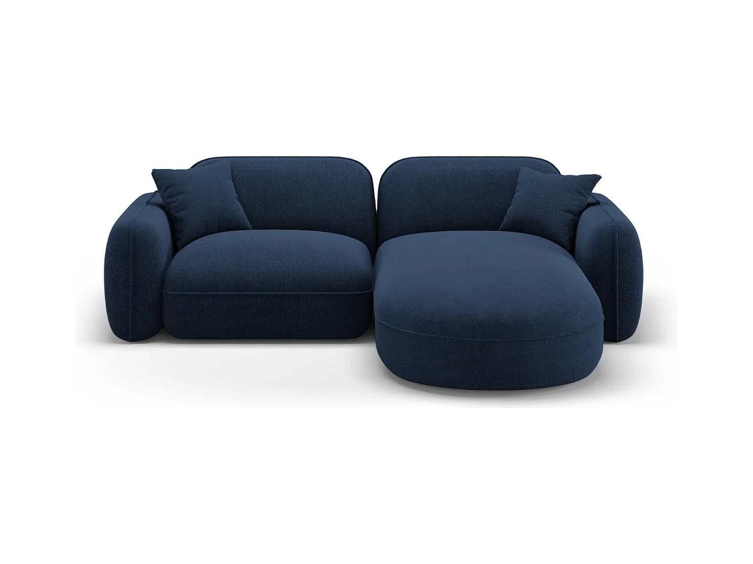 CXL by Christian Lacroix - Modulaire hoekbank rechts "Lucien" 3 zitplaatsen, Flueel, Donkerblauw - 230x165x70cm