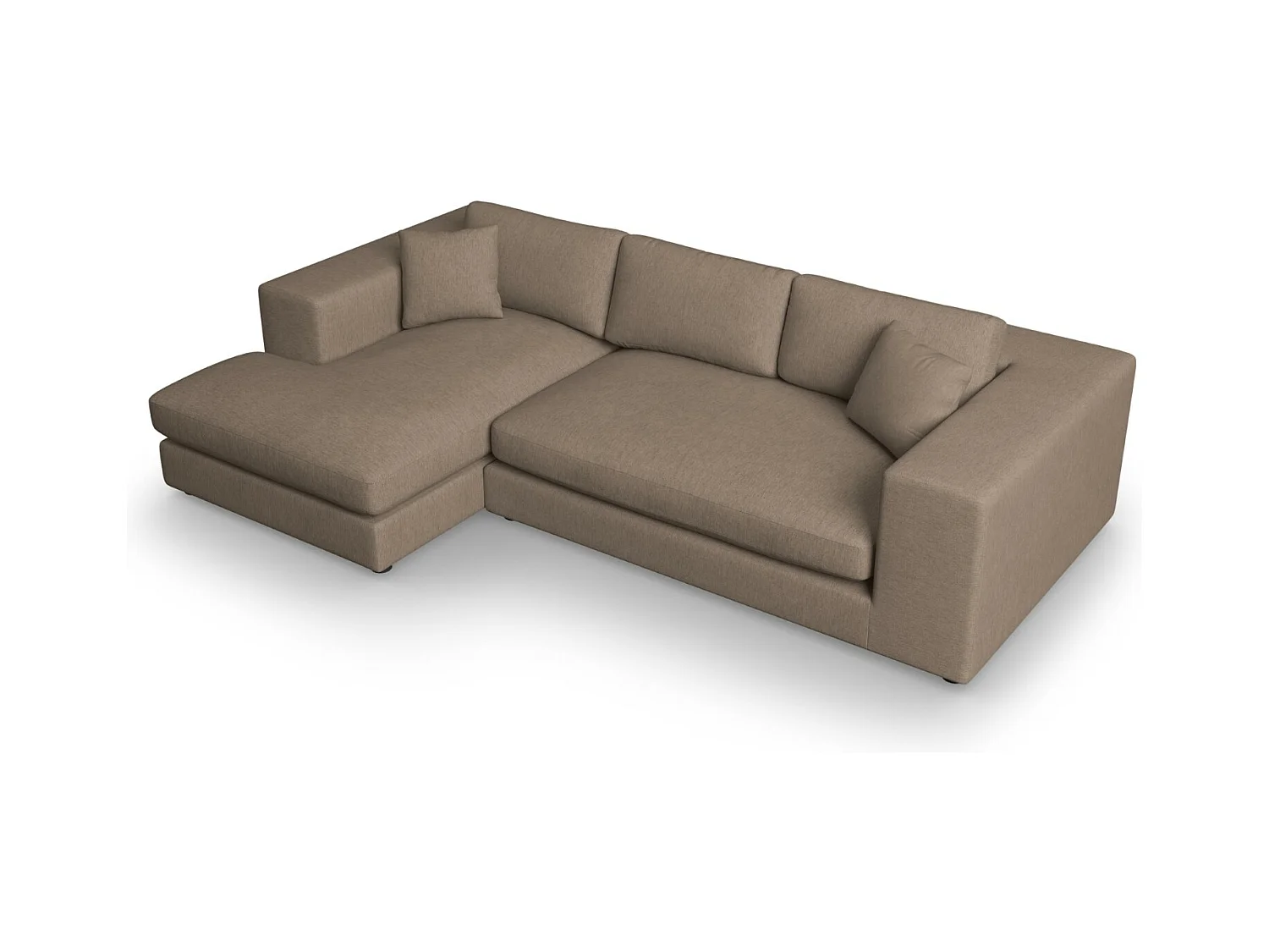 CXL by Christian Lacroix - 5-Sitzer Ecksofa links "Tendance" Sitzer aus strukturiertem Stoff hellbraun - 282x174x72cm