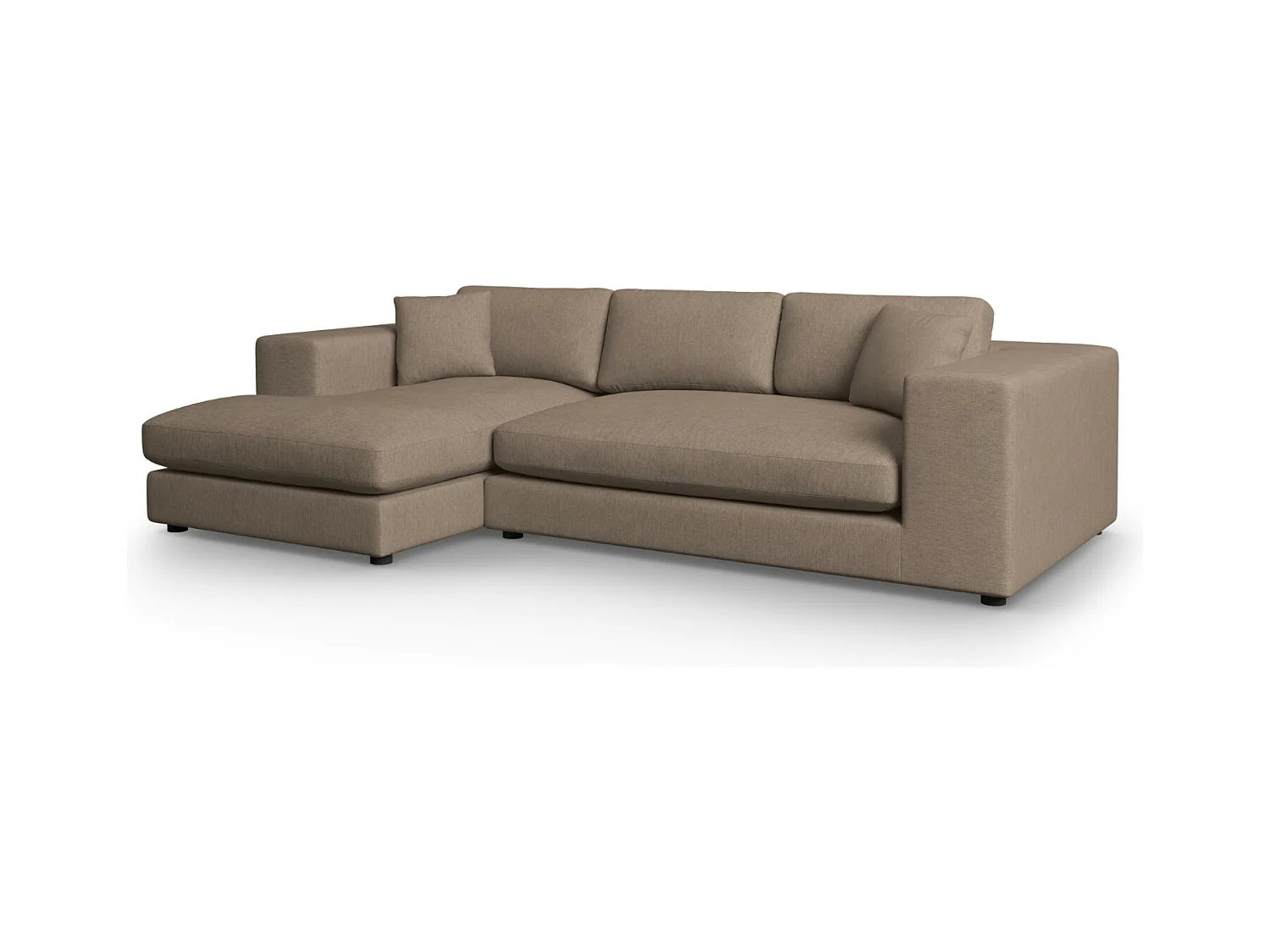 CXL by Christian Lacroix - 5-Sitzer Ecksofa links "Tendance" Sitzer aus strukturiertem Stoff hellbraun - 282x174x72cm