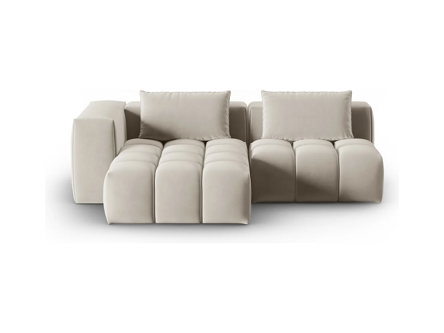 CXL by Christian Lacroix - 3-Sitzer modulares Ecksofa links "Lorella" Sitzer aus Samt Ecru - 205x145x70cm