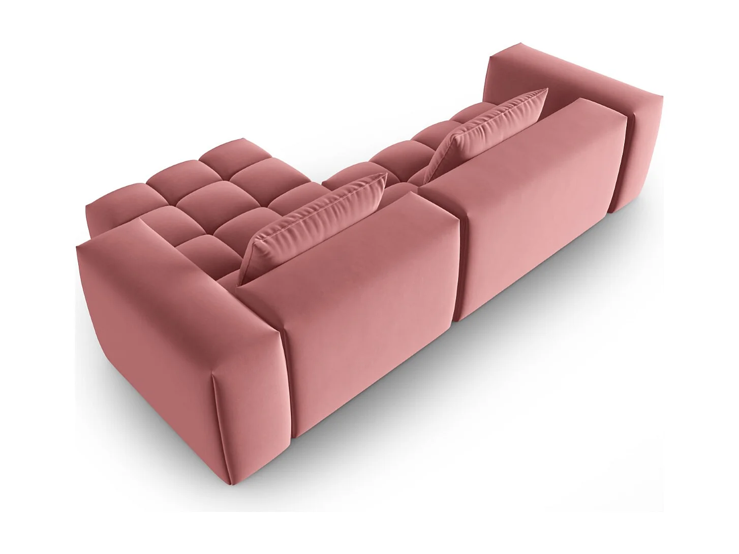 CXL by Christian Lacroix - Modulaire hoekbank rechts "Lorella" 3 zitplaatsen, Flueel, Zalm - 260x145x70cm