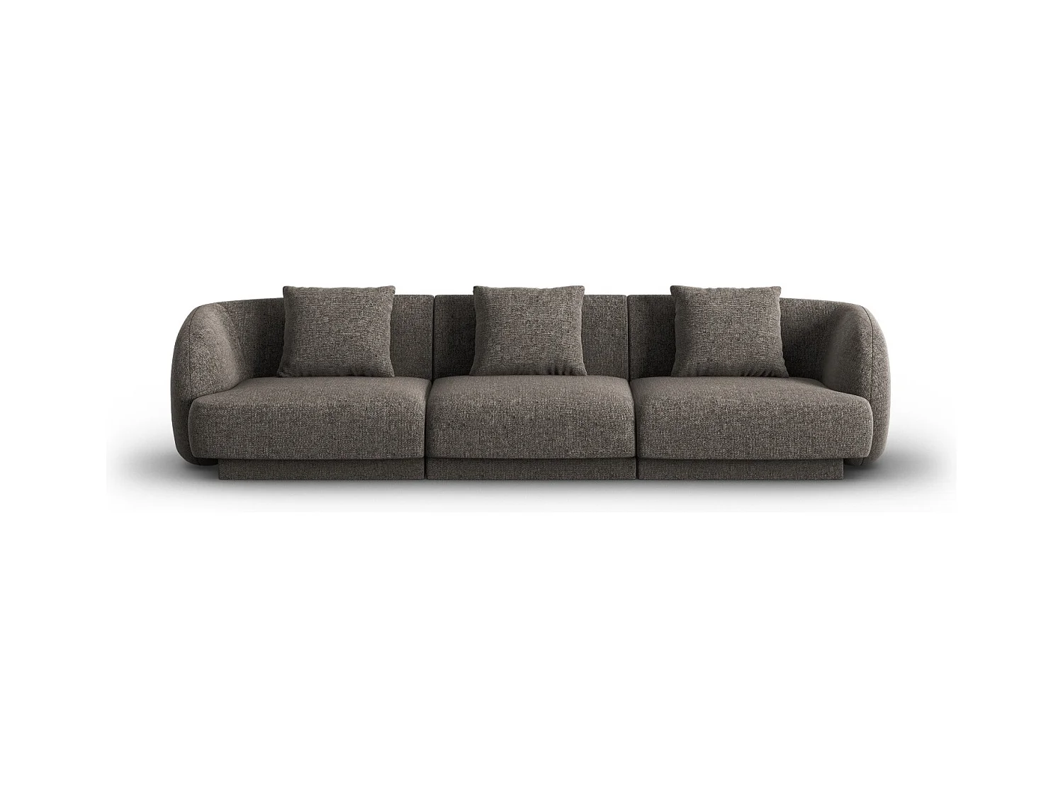 Cosmopolitan Design - Bank "Tulum" 3 zitplaatsen, Chenille, Grijs - 255x90x70cm