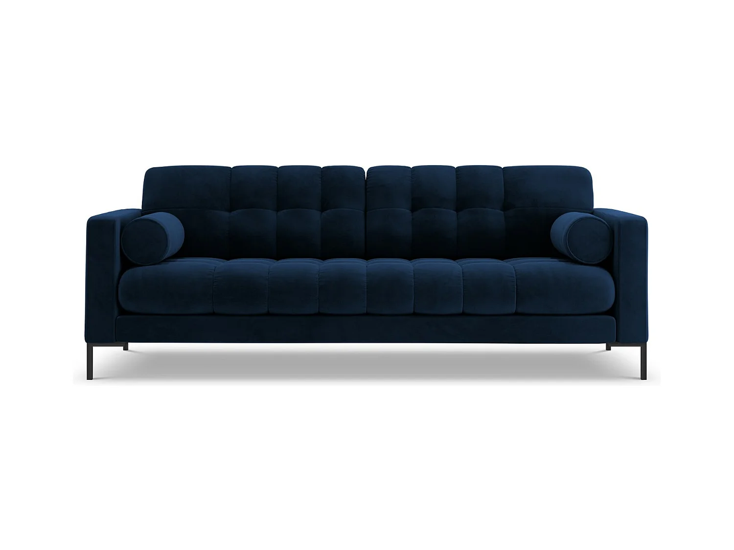 Cosmopolitan Design - Canapé "Bali" 4 places en velours bleu roi - 217x92x75cm