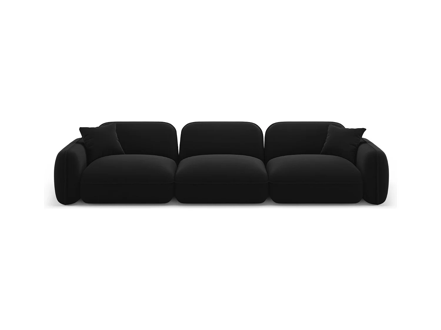 CXL by Christian Lacroix - Modulaire bank "Lucien" 4 zitplaatsen, Flueel, Zwart - 320x90x70cm