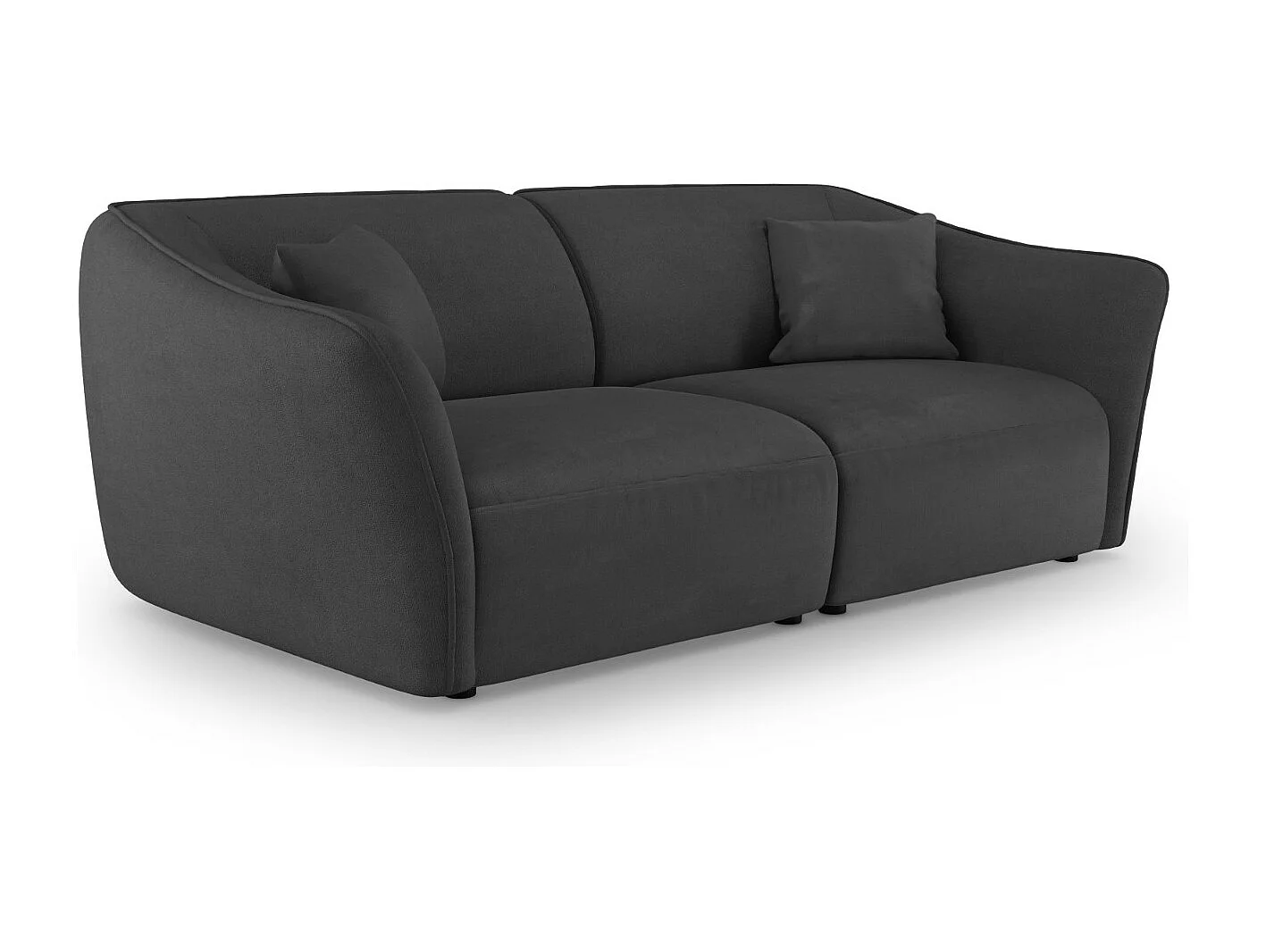 Cosmopolitan Design - Modulaire bank "Tokyo" 3 zitplaatsen, Boucle, Grafiet - 206x102x79cm