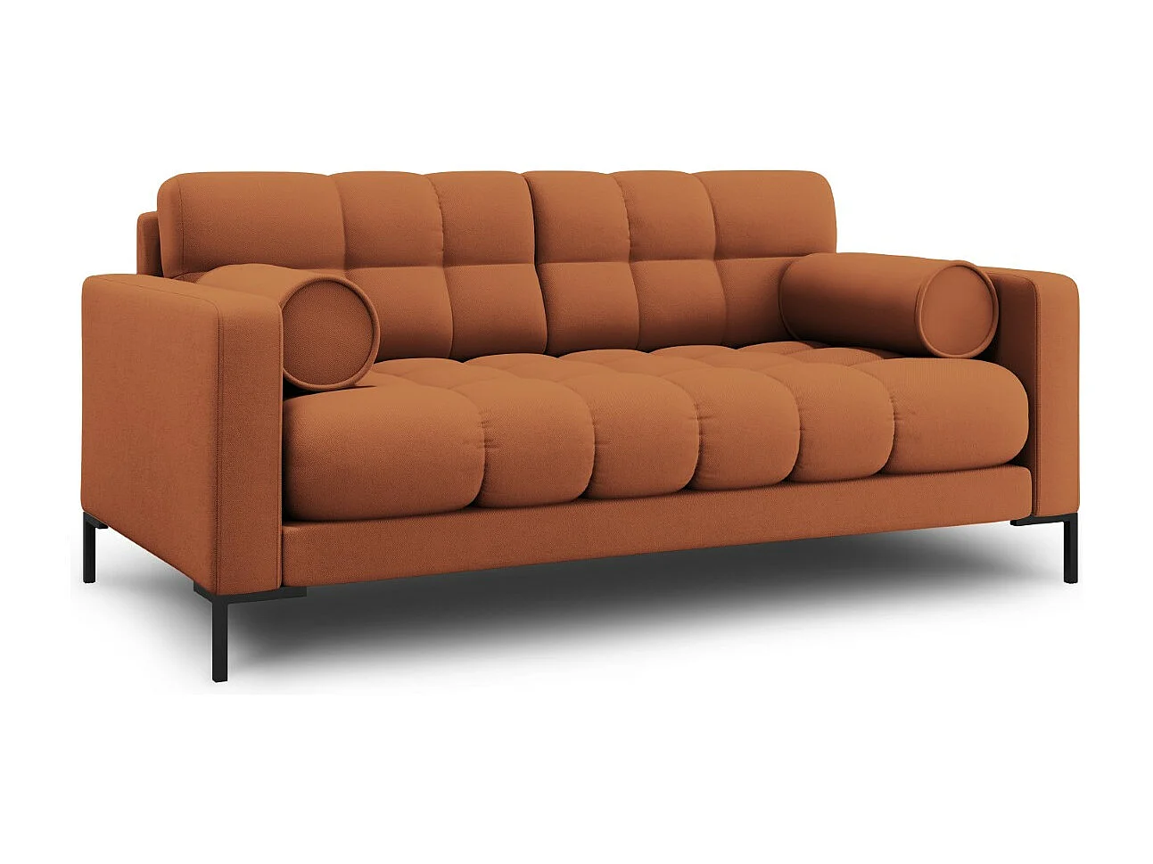 Cosmopolitan Design - Canapé "Bali" 2 places en tissu structurel brique - 152x92x75cm