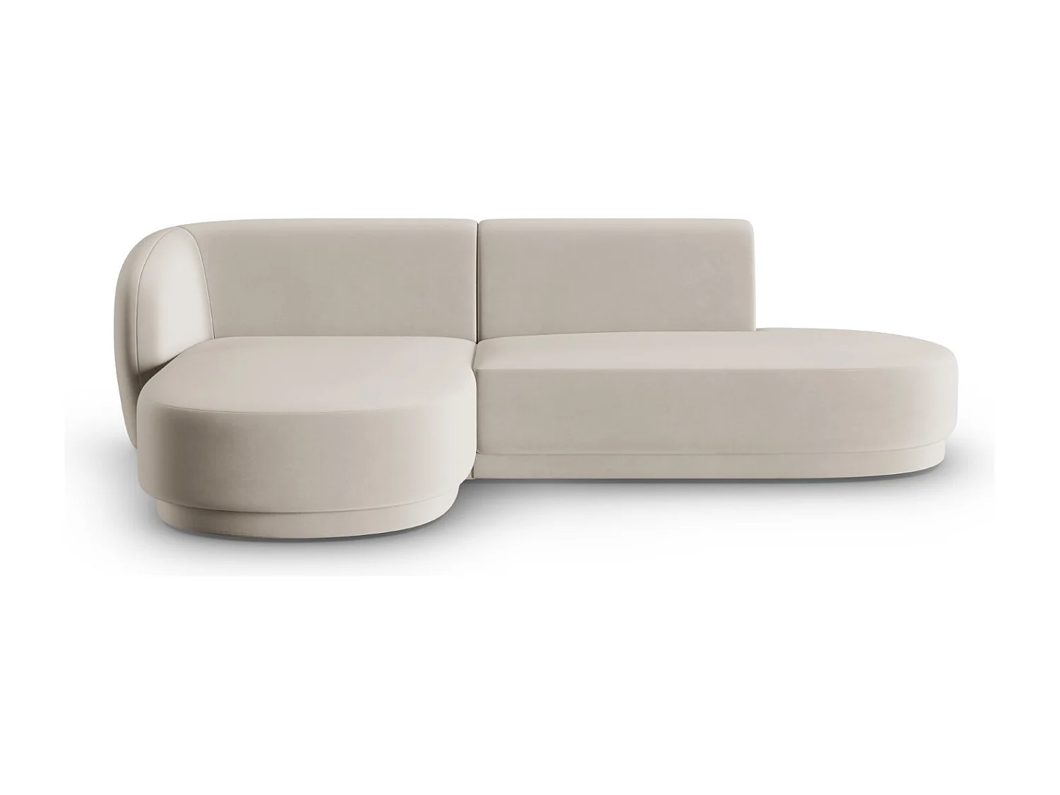 CXL by Christian Lacroix - Canapé d'angle gauche modulable "Lionel" 4 places en velours beige - 233x155x74cm