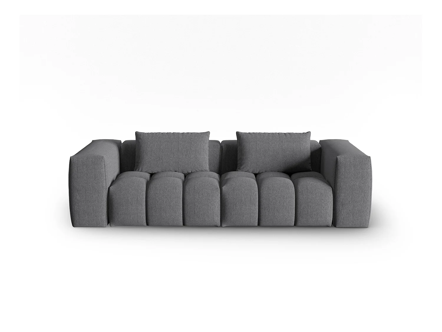 CXL by Christian Lacroix - Canapé modulable "Lorella" 3 places en tissu structurel gris - 230x85x70cm