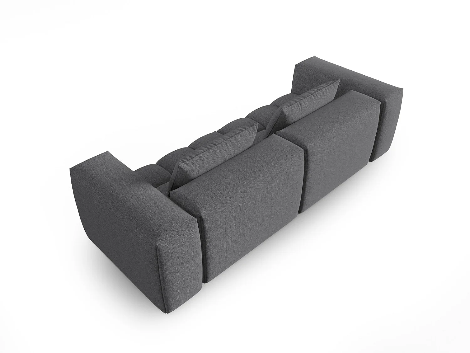 CXL by Christian Lacroix - Sofá modular "Lorella" 3 lugares em tecido estrutural cinza - 230x85x70cm