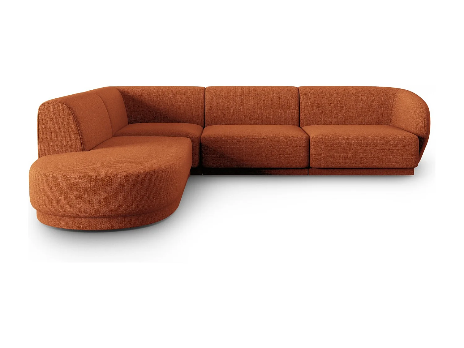 CXL by Christian Lacroix - Divano angolare sinistro "Lionel" 5 posti in ciniglia miscela di terracotta - 265x232x74cm