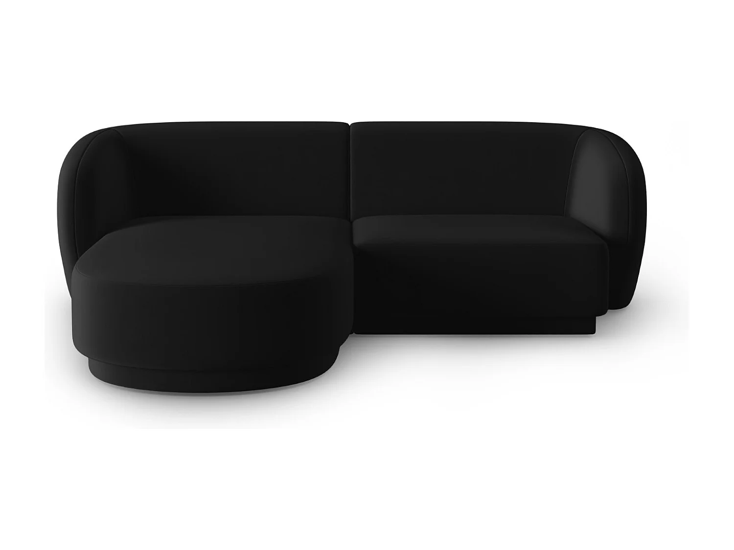 CXL by Christian Lacroix - Canapé d'angle gauche modulable "Lionel" 3 places en velours noir - 188x155x74cm