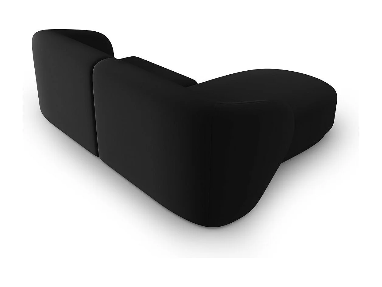 CXL by Christian Lacroix - Canapé d'angle gauche modulable "Lionel" 3 places en velours noir - 188x155x74cm