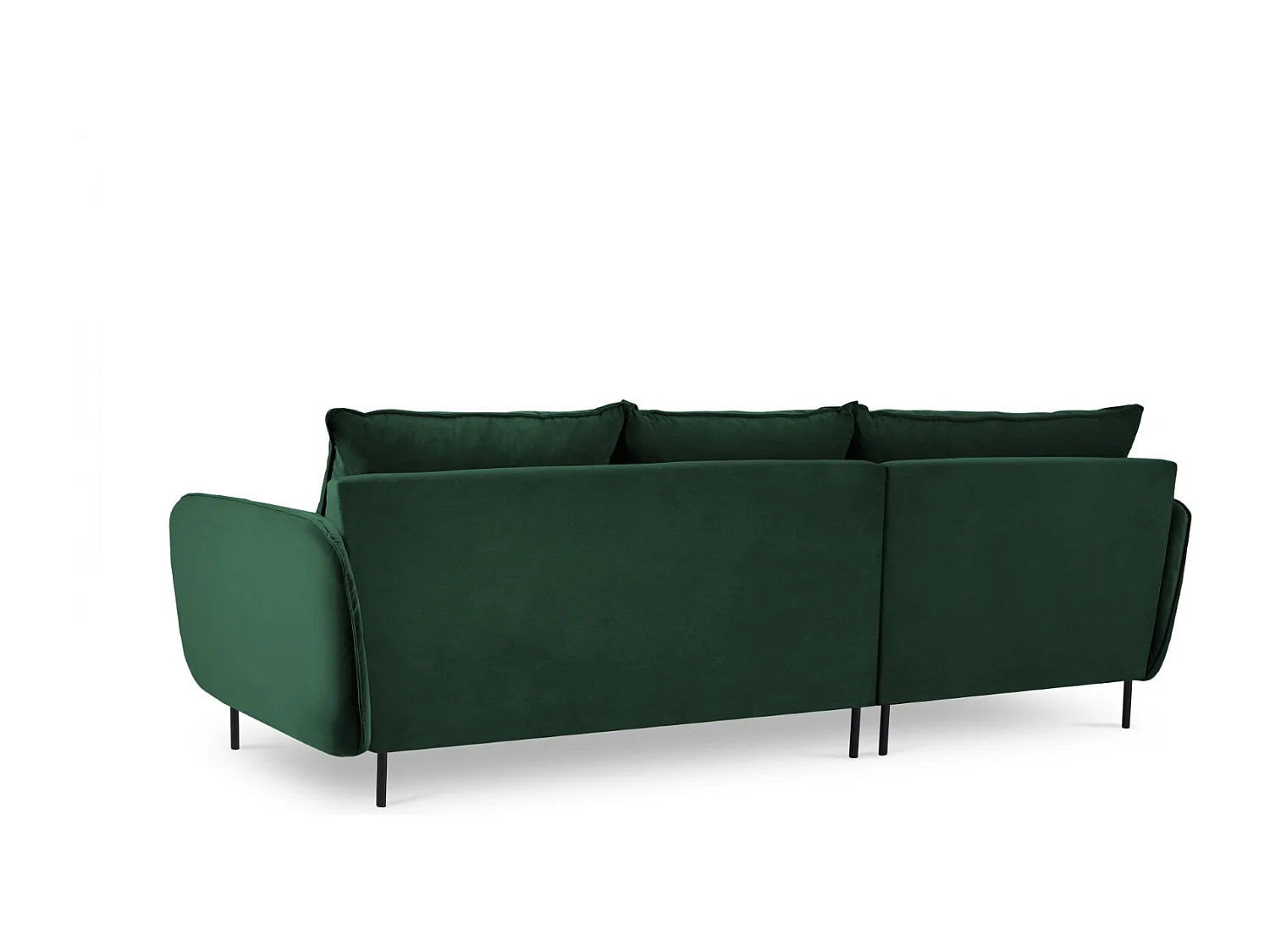 Cosmopolitan Design - Canapé d'angle gauche "Vienna" 5 places en velours vert bouteille - 255x170x95cm