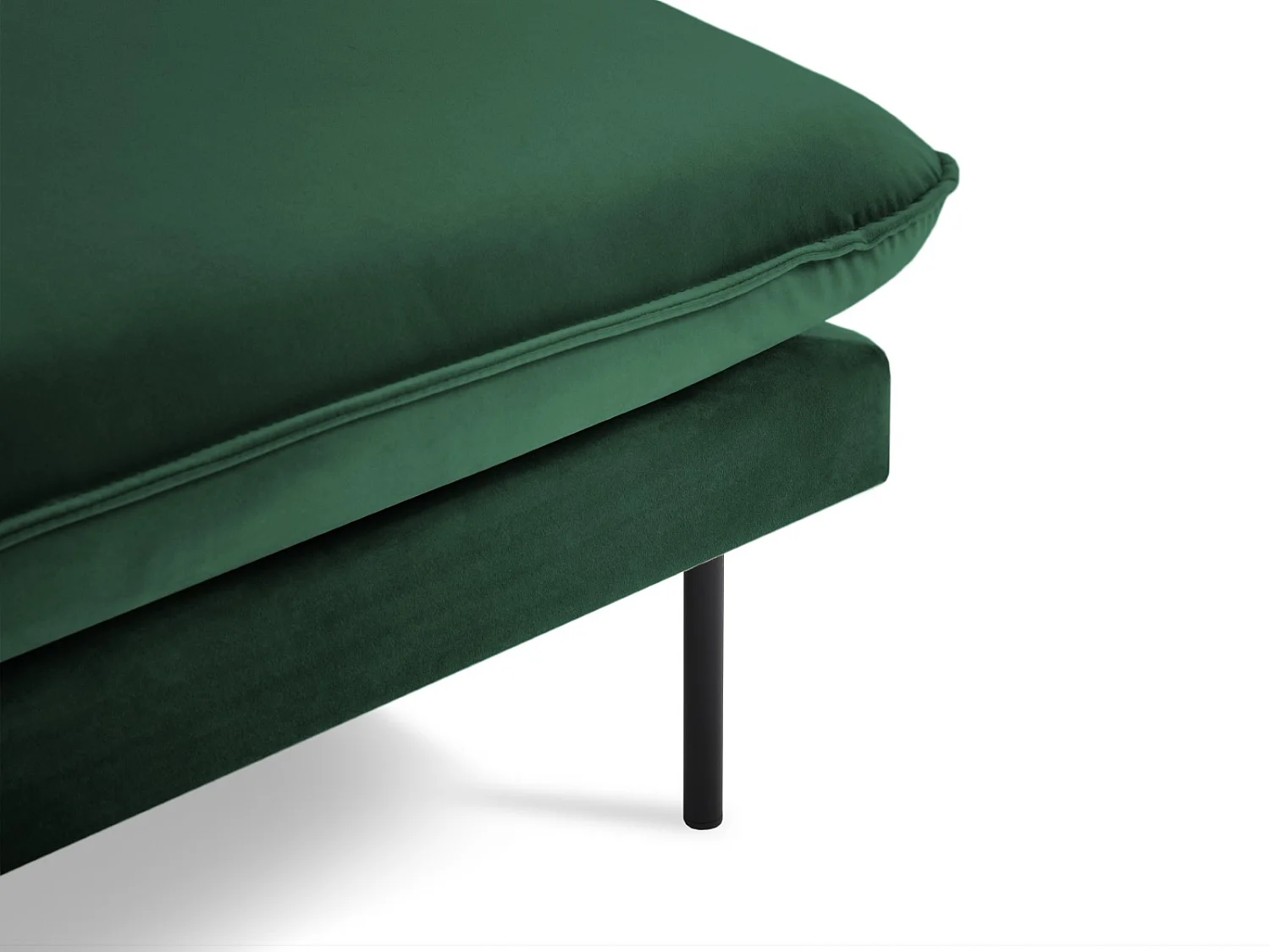 Cosmopolitan Design - Canapé d'angle gauche "Vienna" 5 places en velours vert bouteille - 255x170x95cm