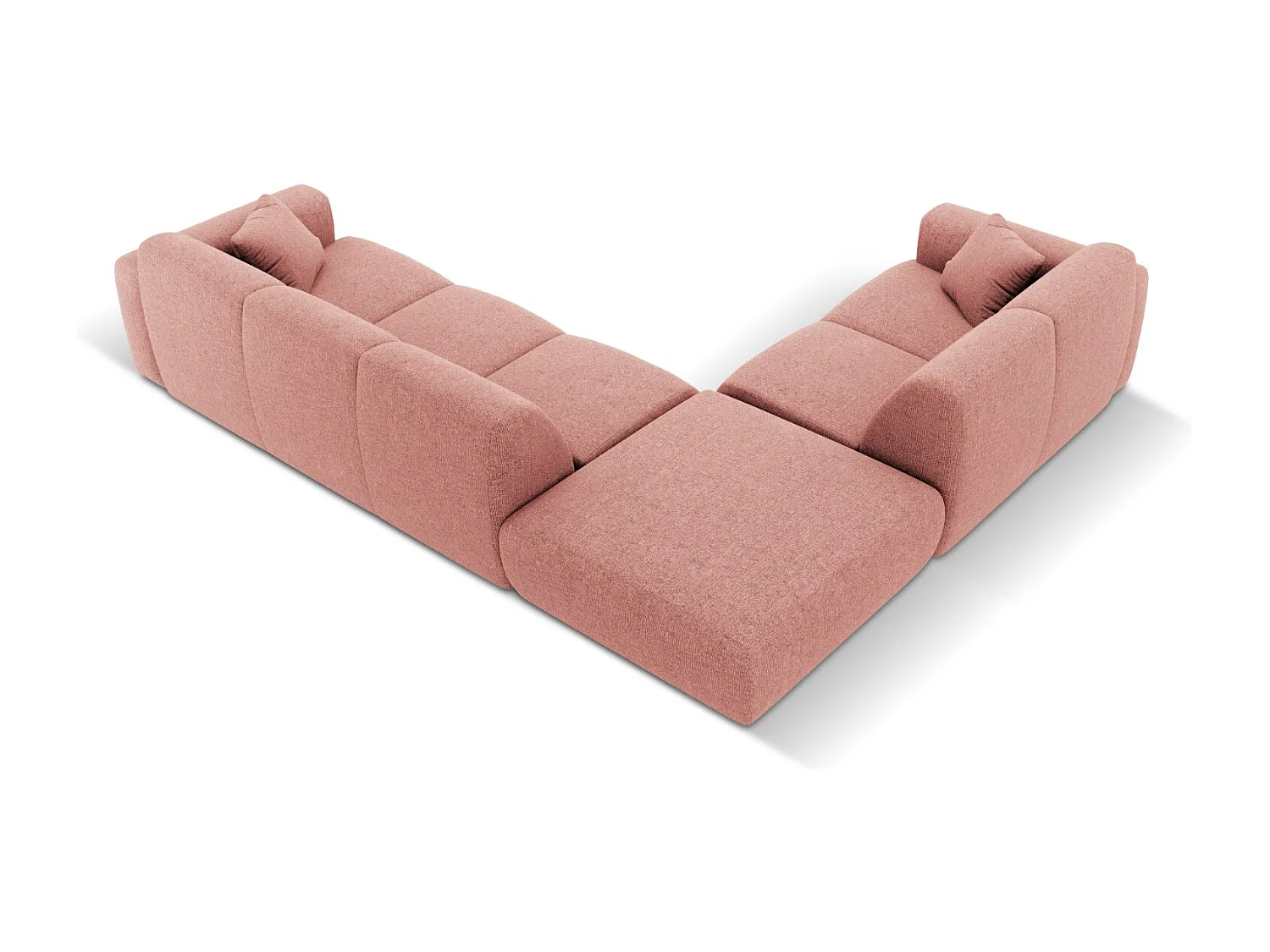 Cosmopolitan Design - 4-Sitzer Ecksofa links "Nolio" aus Chenille-Stoff rosa - 315x250x72cm