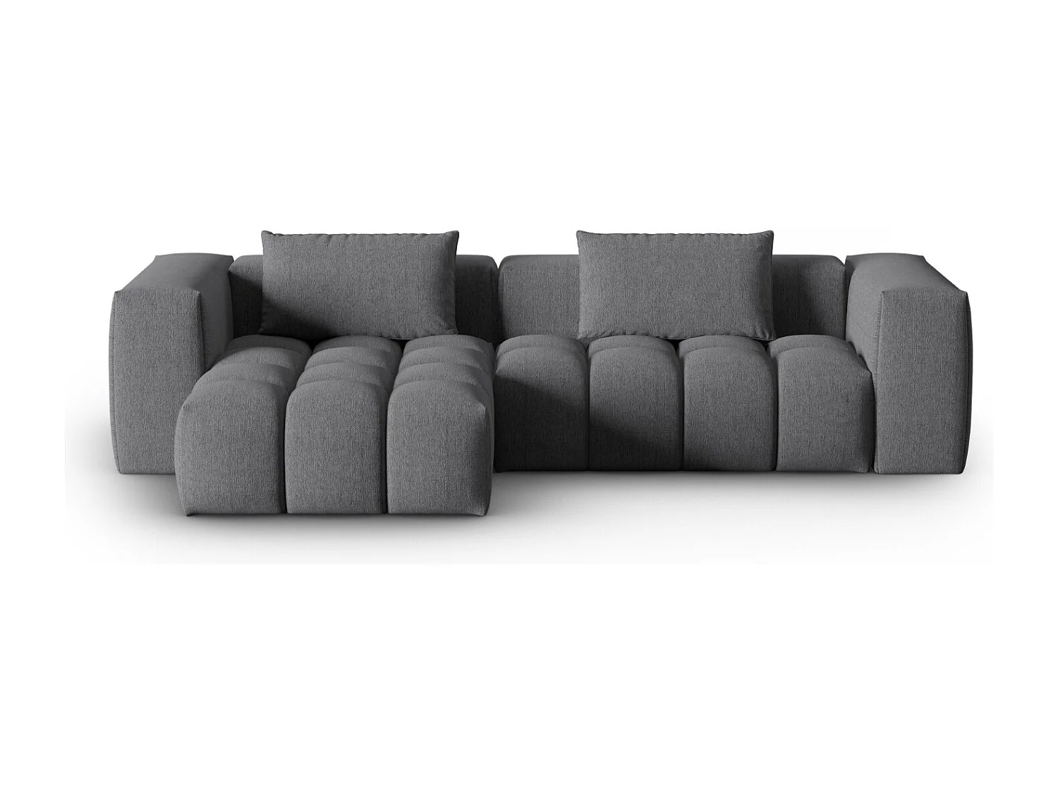 CXL by Christian Lacroix - 3-Sitzer modulares Ecksofa links "Lorella" Sitzer aus strukturiertem Stoff grau - 260x145x70cm