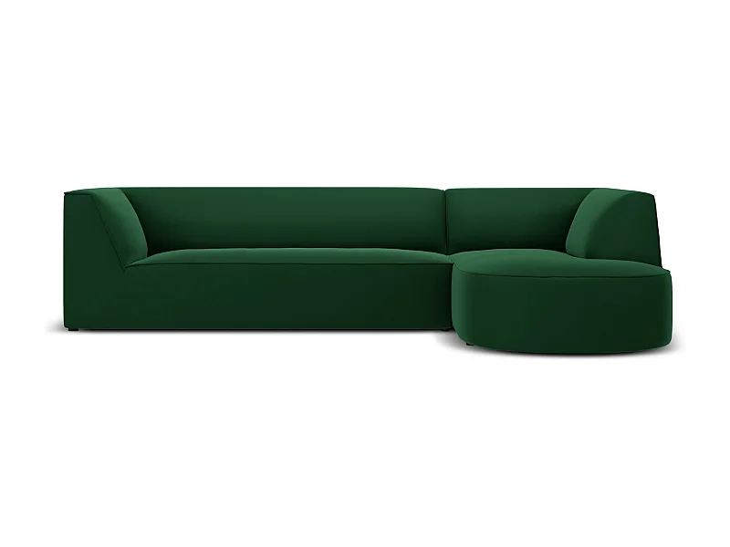 CXL by Christian Lacroix - Canapé d'angle droit "Charles" 4 places en velours vert - 273x180x69cm