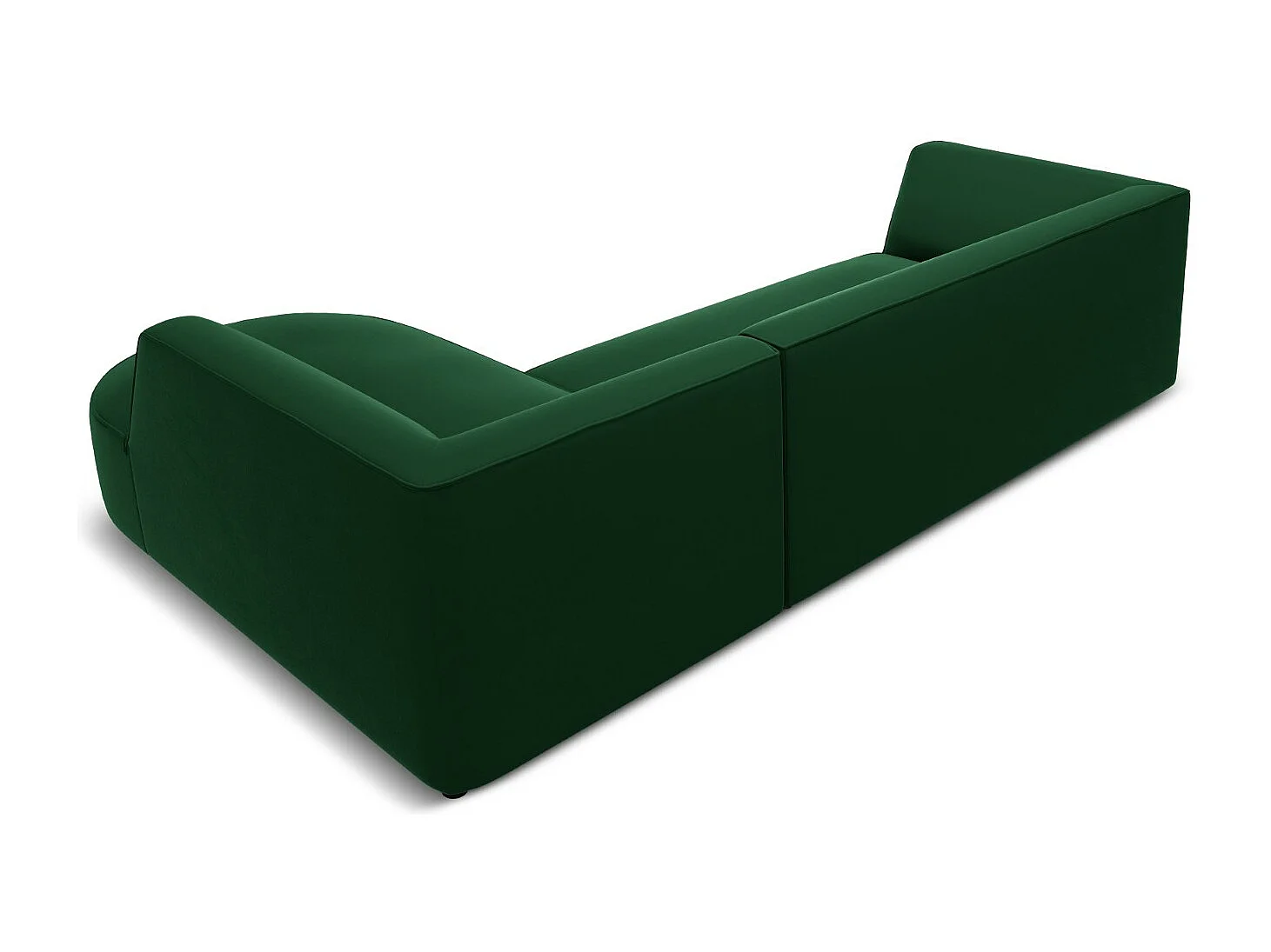 CXL by Christian Lacroix - Canapé d'angle droit "Charles" 4 places en velours vert - 273x180x69cm