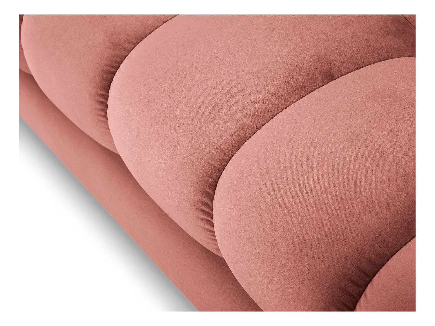 Cosmopolitan Design - 5-Sitzer Ecksofa rechts "Bali" aus Samt rosa - 293x185x75cm