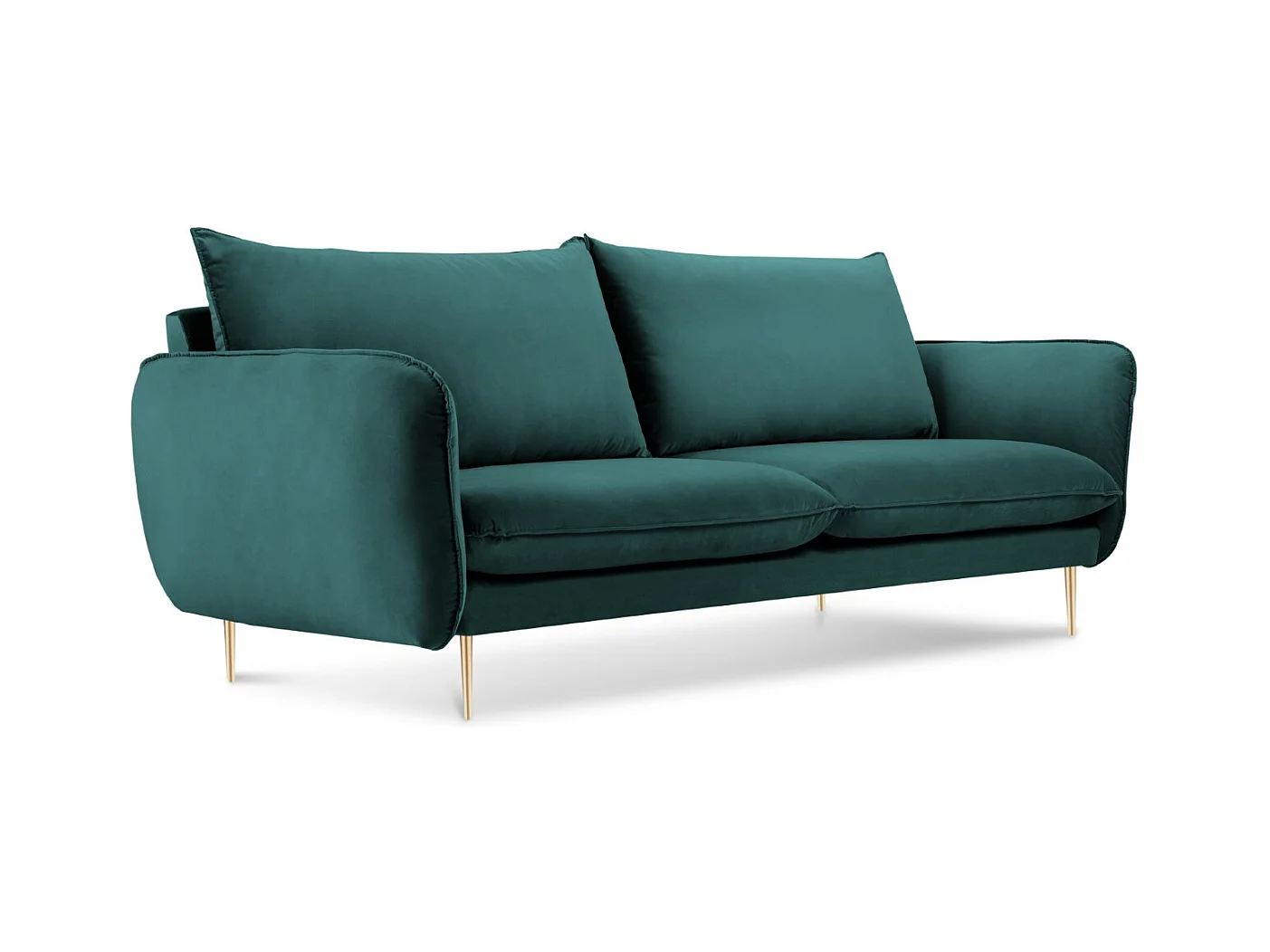 Cosmopolitan Design - Canapé "Vienna" 2 places en velours pétrole - 160x92x95cm