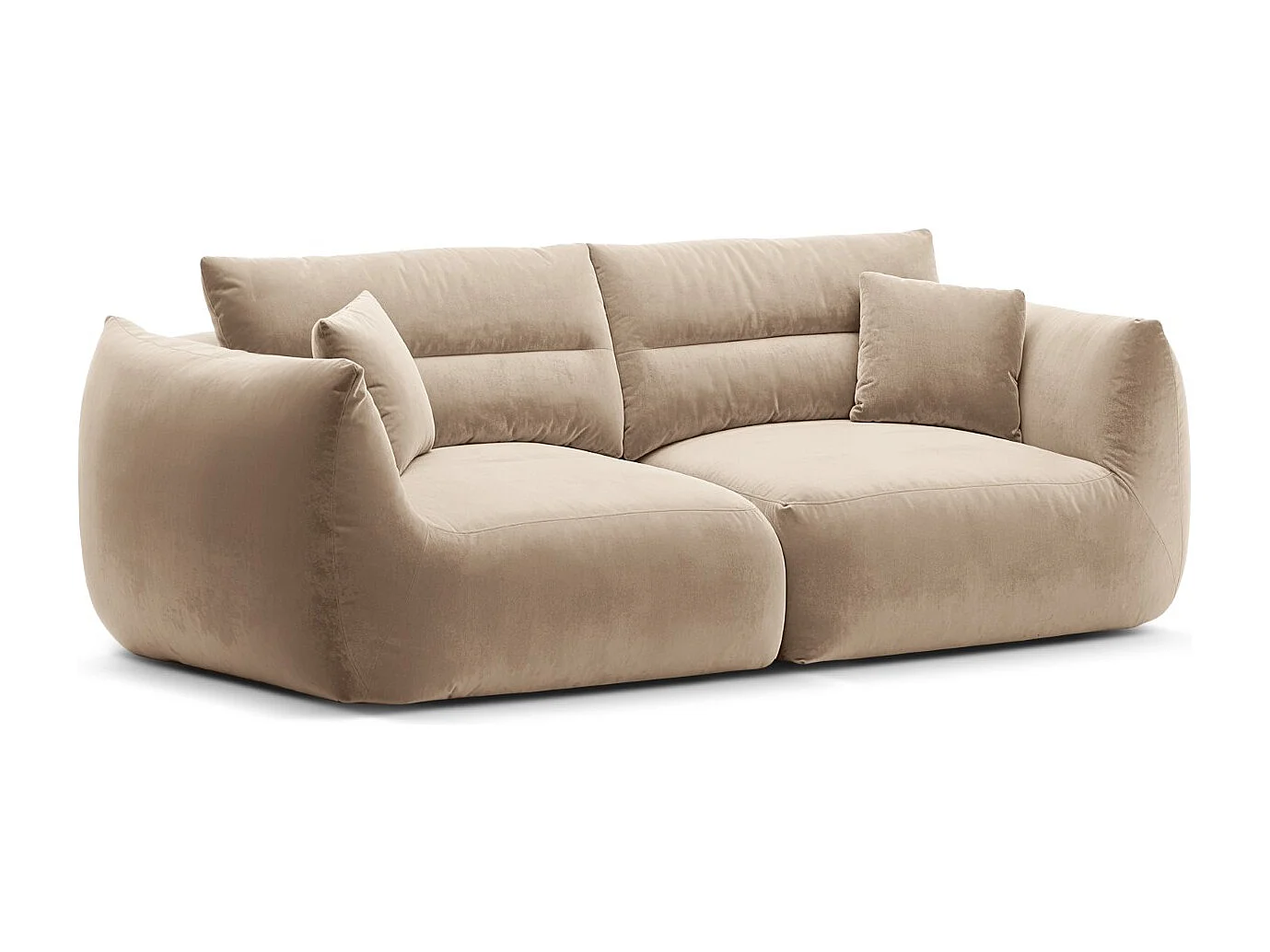 CXL by Christian Lacroix - 3-Sitzer modulares Sofa "Maurie" aus Samt mandelbeige - 224x107x90cm
