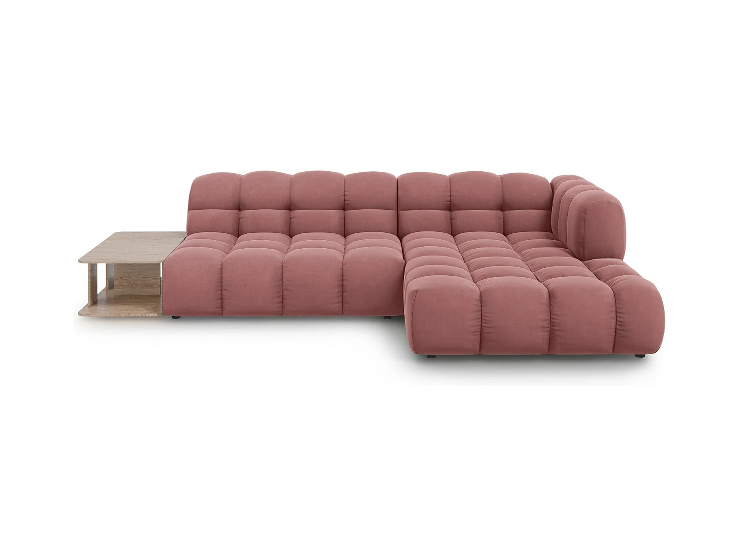 Cosmopolitan Design - Modulaire hoekbank rechts "Sky" 4 zitplaatsen, Flueel, Zalm - 297x162x75cm