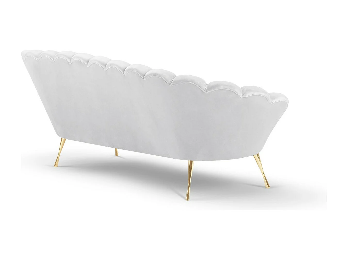 Cosmopolitan Design - Canapé "Kingston" 3 places en velours gris clair - 224x95x85cm