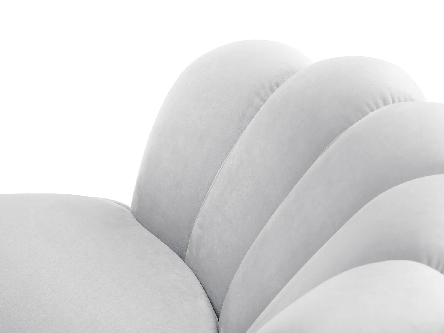 Cosmopolitan Design - Canapé "Kingston" 3 places en velours gris clair - 224x95x85cm