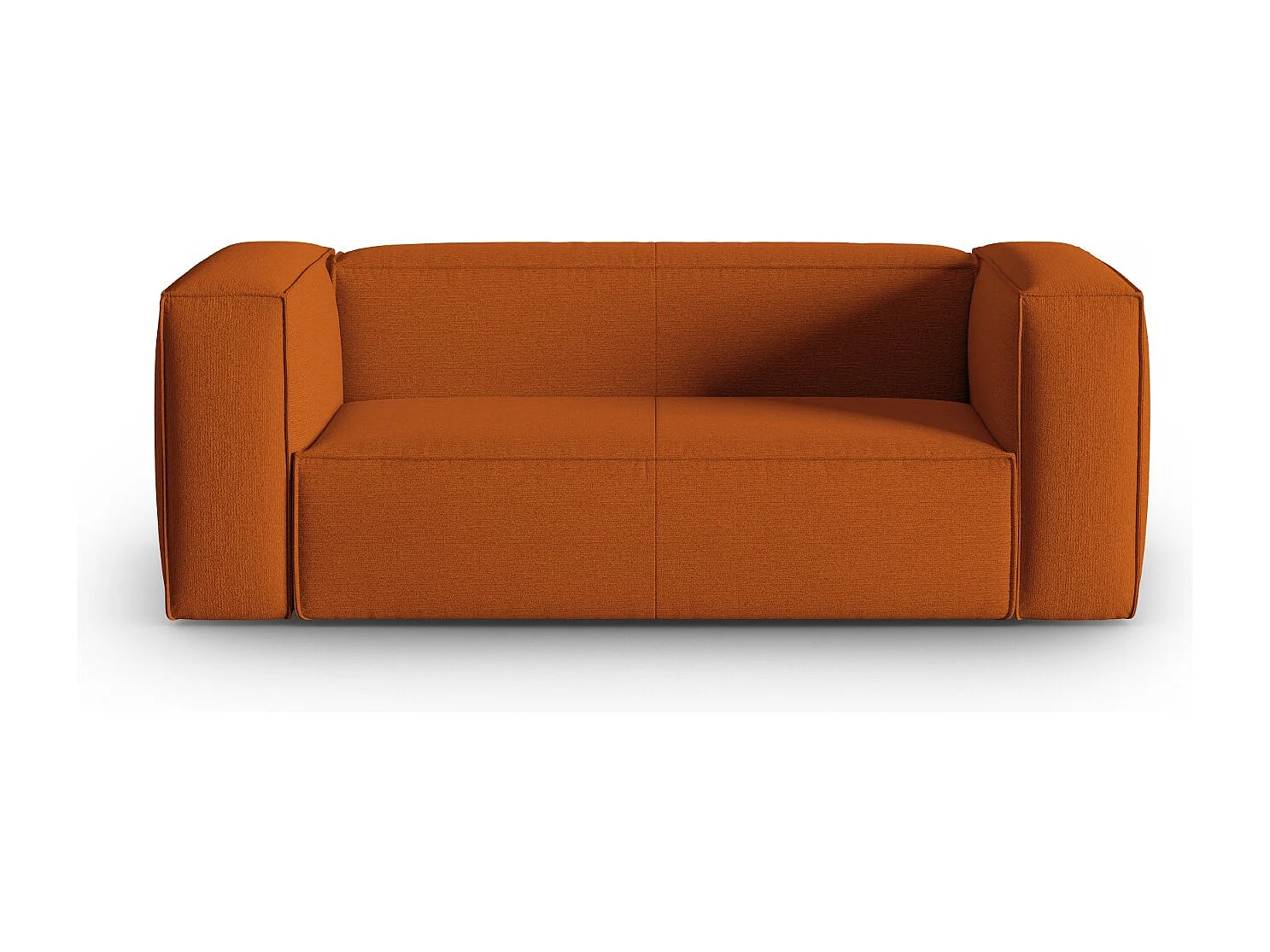Cosmopolitan Design - Bank "Mackay" 2 zitplaatsen, Gestructureerd fluweel, Terracotta - 150x94x73cm