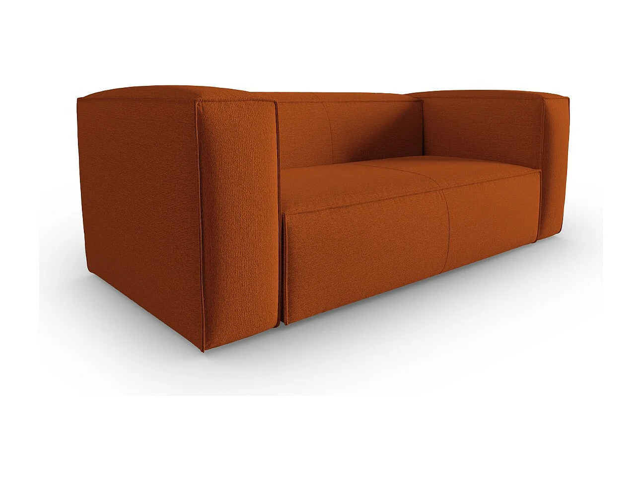 Cosmopolitan Design - Bank "Mackay" 2 zitplaatsen, Gestructureerd fluweel, Terracotta - 150x94x73cm