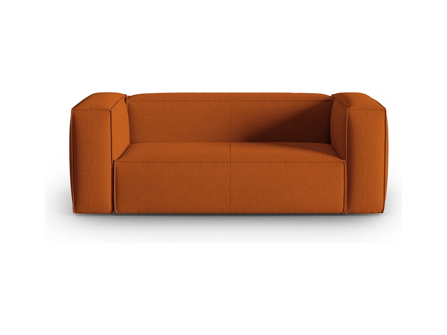Cosmopolitan Design - Canapé "Mackay" 2 places en velours structuré terracotta - 150x94x73cm