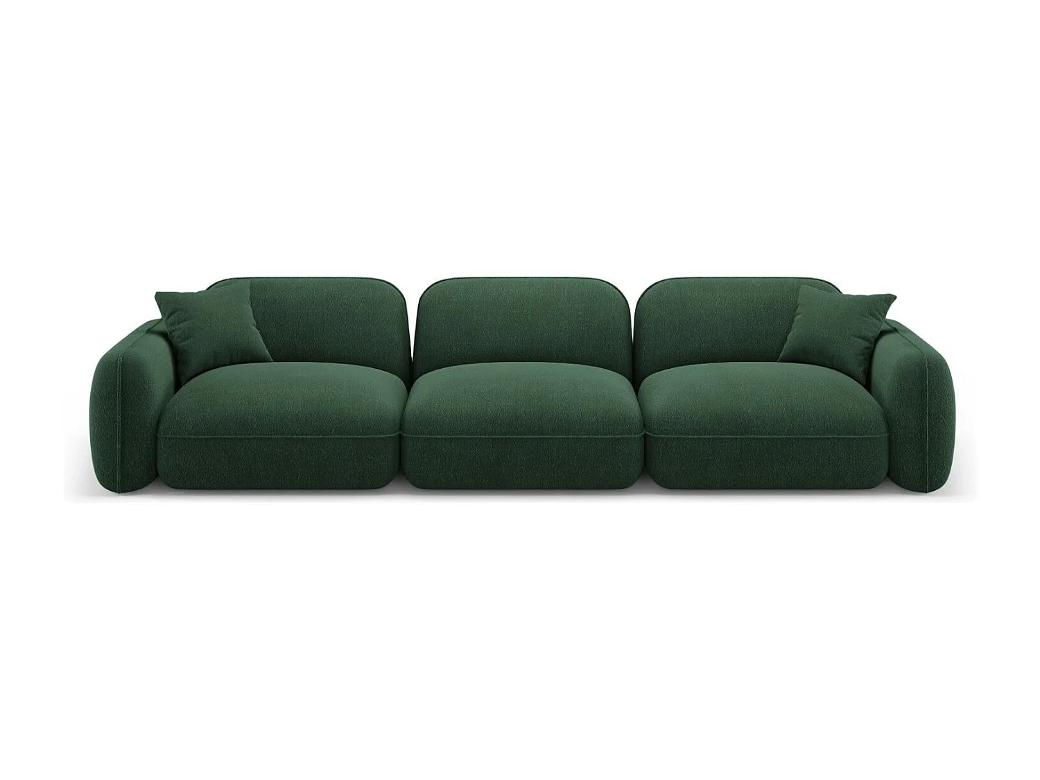CXL by Christian Lacroix - Sofá modular "Lucien" 4 lugares em veludo verde - 320x90x70cm