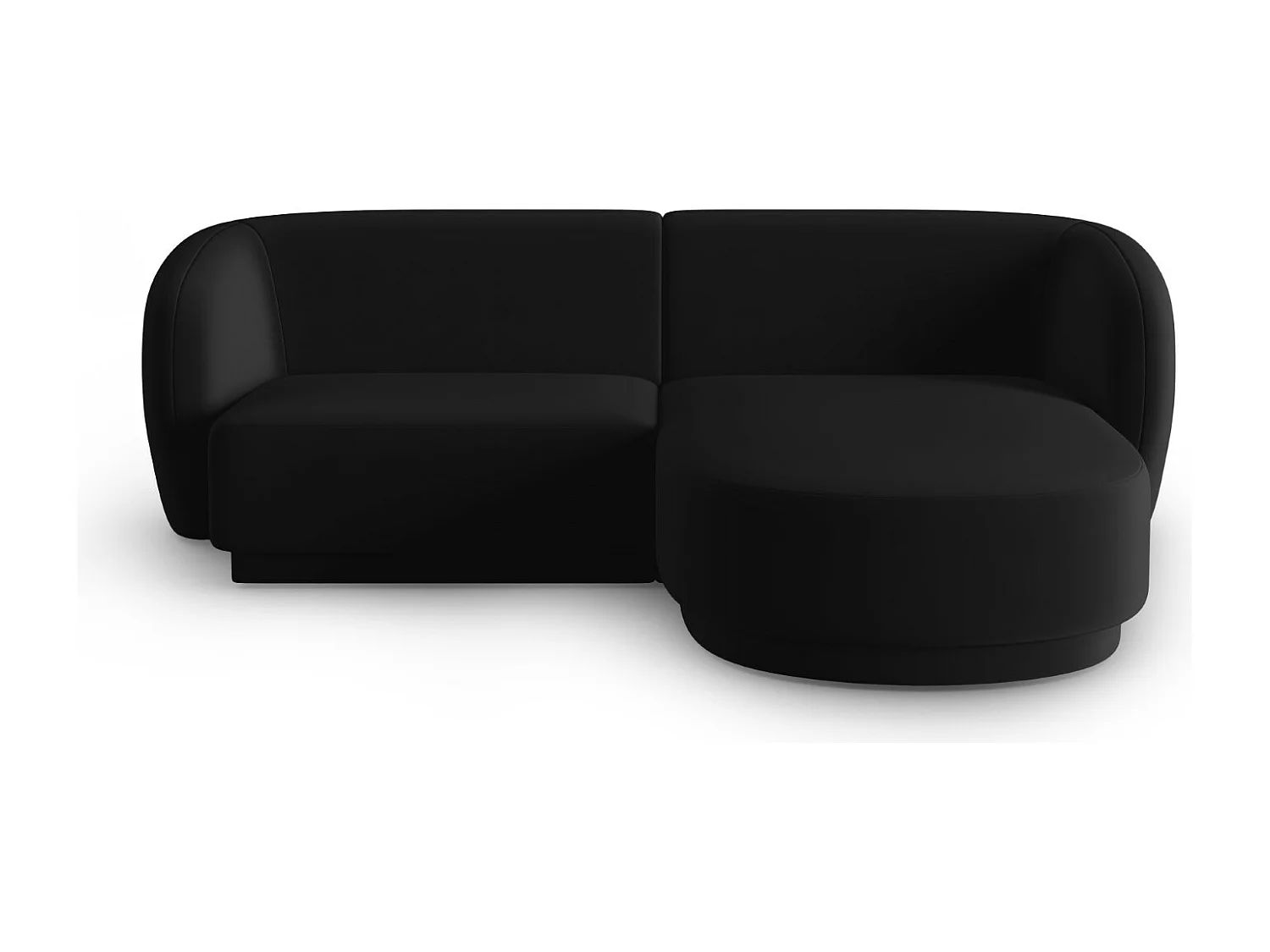 CXL by Christian Lacroix - Canapé d'angle droit modulable "Lionel" 3 places en velours noir - 188x155x74cm
