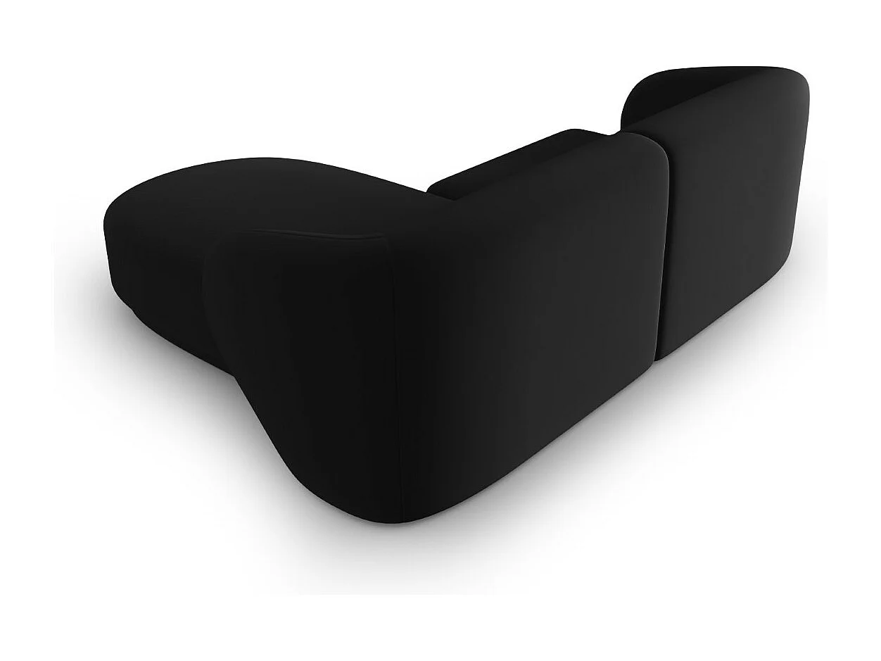 CXL by Christian Lacroix - Canapé d'angle droit modulable "Lionel" 3 places en velours noir - 188x155x74cm