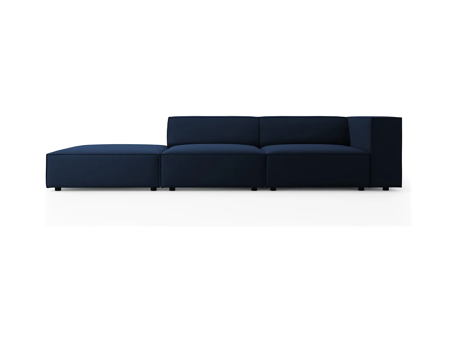 Cosmopolitan Design - Canapé gauche "Arendal" 4 places en velours bleu roi - 262x102x70cm