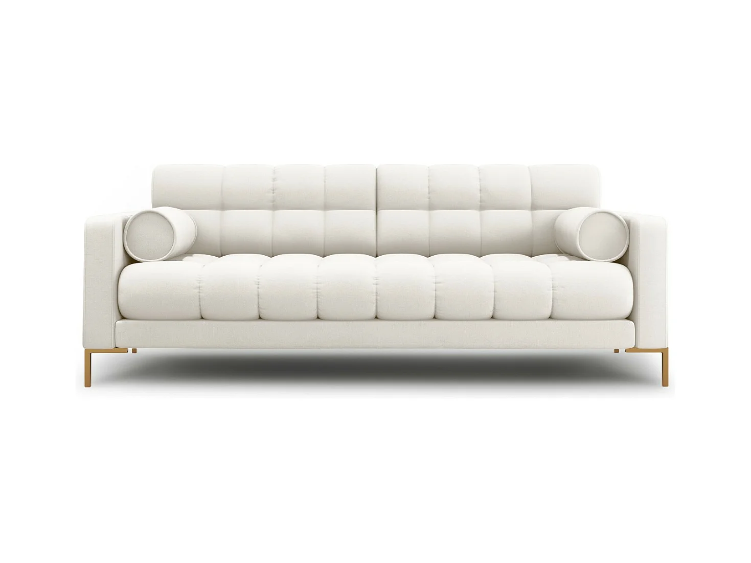 Cosmopolitan Design - Bank "Bali" 4 zitplaatsen, Structurele stof, Lichtbeige - 217x92x75cm