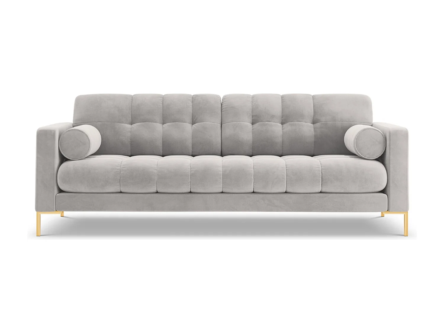 Cosmopolitan Design - Divano "Bali" 3 posti in velluto argento - 177x92x75cm