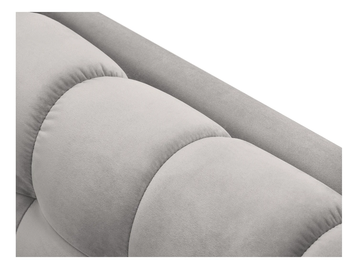 Cosmopolitan Design - Divano "Bali" 3 posti in velluto argento - 177x92x75cm