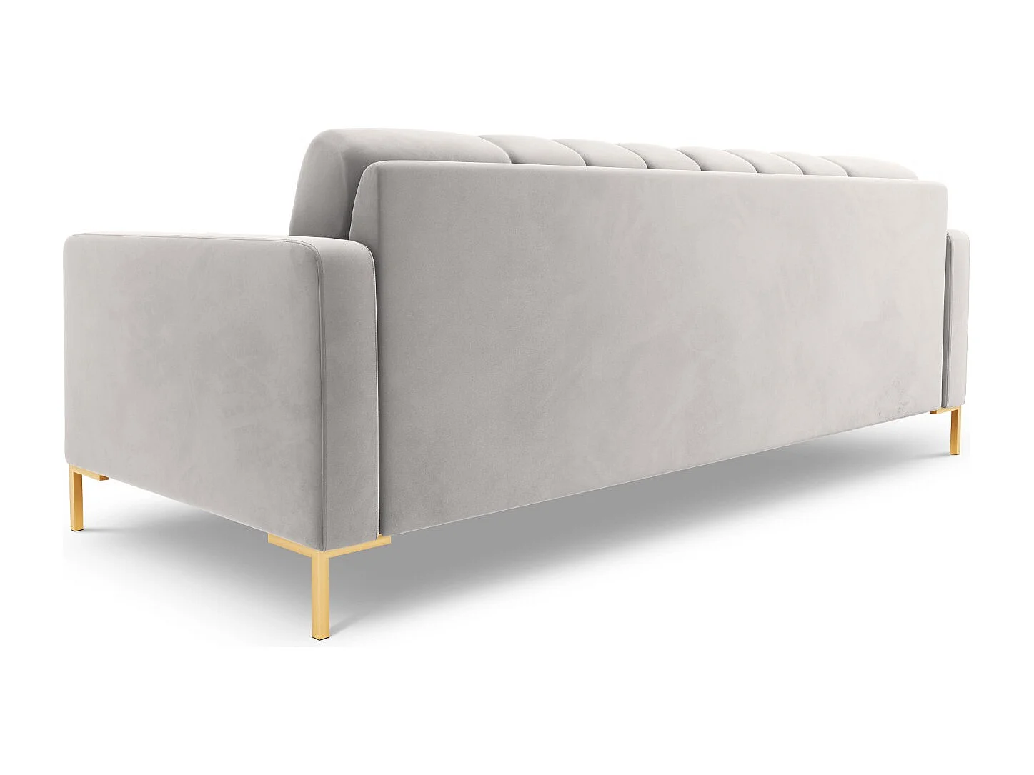 Cosmopolitan Design - Canapé "Bali" 3 places en velours argent - 177x92x75cm