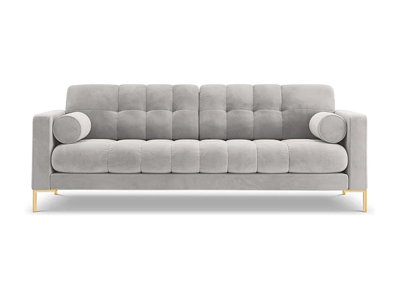 Cosmopolitan Design - Canapé "Bali" 3 places en velours argent - 177x92x75cm