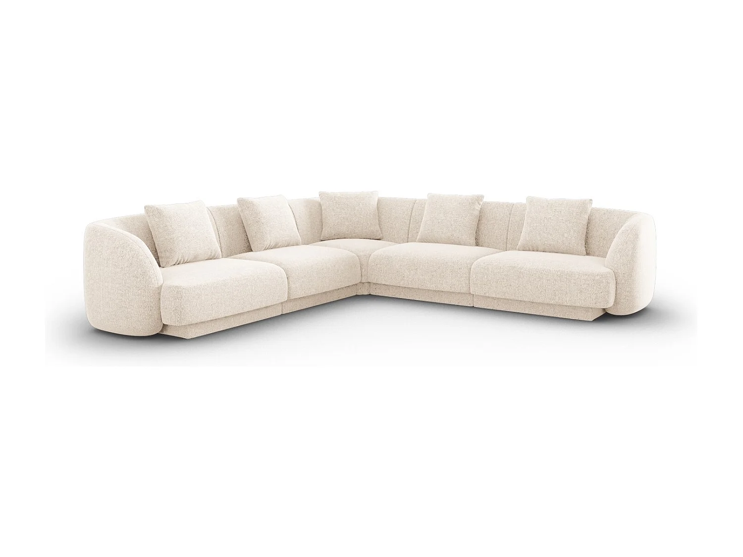 Cosmopolitan Design - Narożnik symetryczny, "Tulum" 5 miejsc szenil, beż jasny - 255x255x70cm